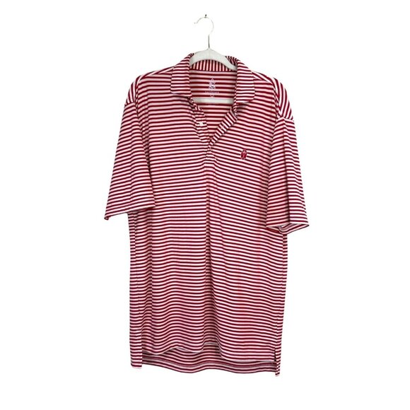 Turtleson Golf Polo Shirt Men's Red Tour Performance Striped Size M - Picture 1 of 5